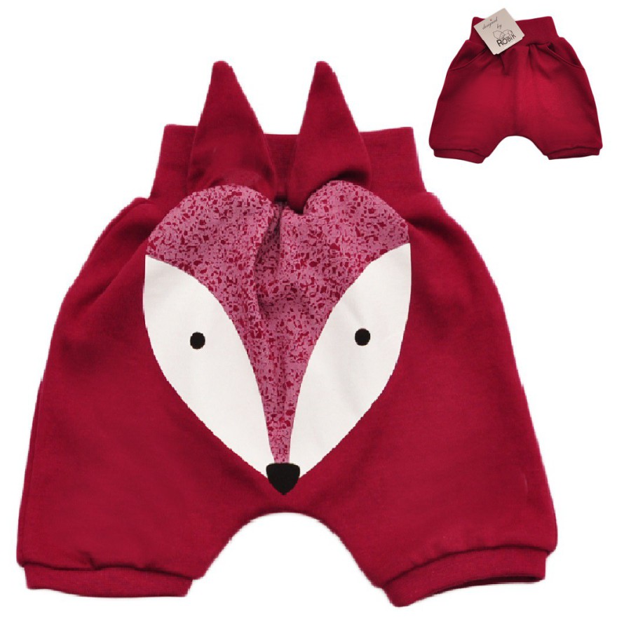 Bordowe SPODENKI LISEK krótkie na lato