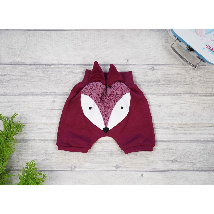 Bordowe SPODENKI LISEK krótkie na lato