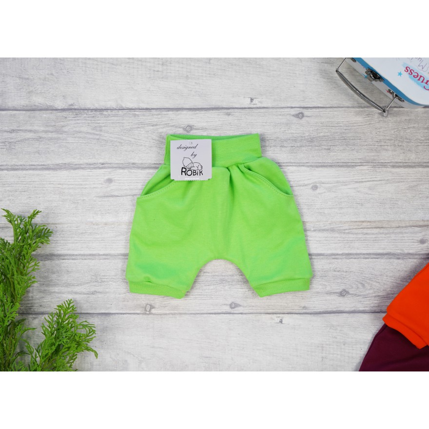 Zielone neonowe SPODENKI LISEK krótkie na lato