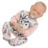 Pajac pajacyk bawełniany pudrowy róż w misie koala liście wzór 377r