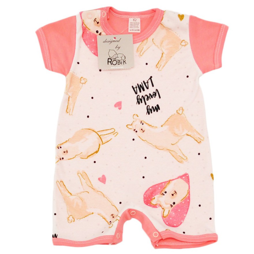 RAMPERS LAMA łososiowy wzór 682 lato