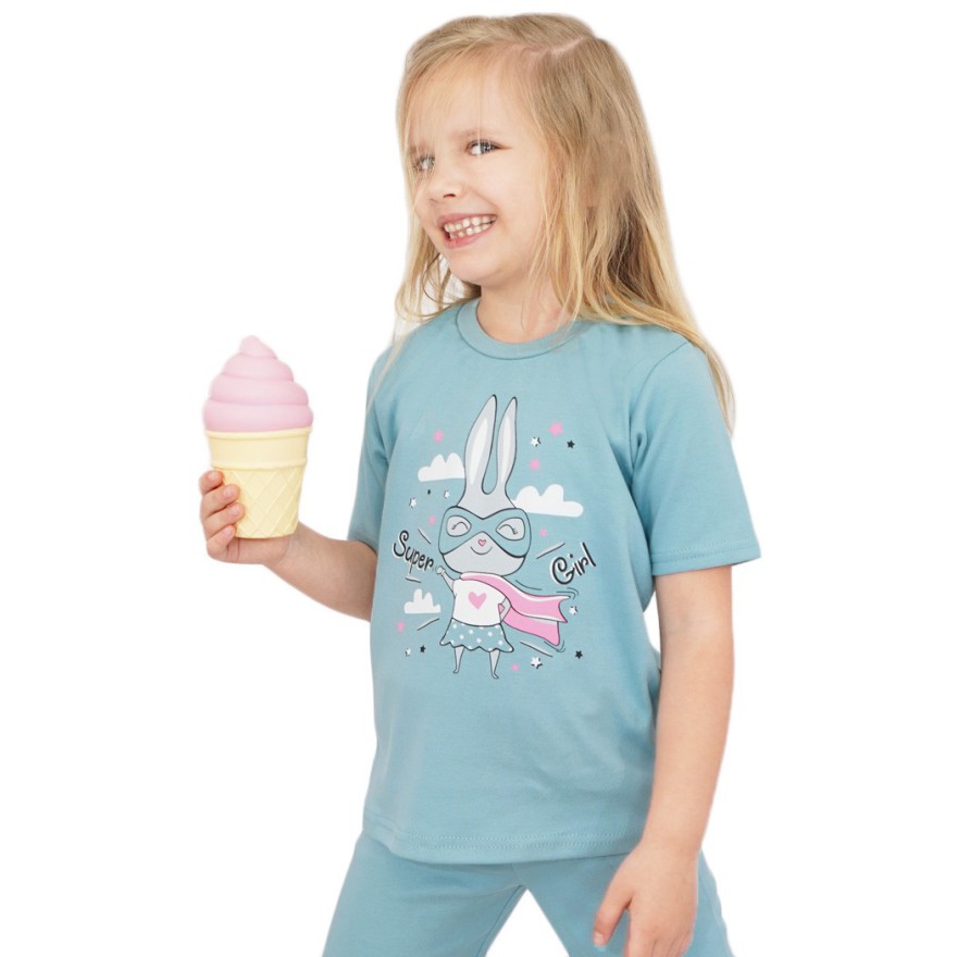 PIŻAMA letnia iceberg SUPER GIRL 680 krótki rękaw