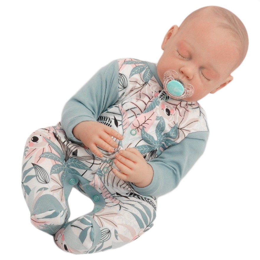 Pajac pajacyk bawełniany iceberg w misie koala liście wzór 377i WCZEŚNIAK