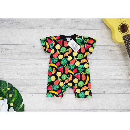 RAMPERS czarny w OWOCE wzór 690 lato