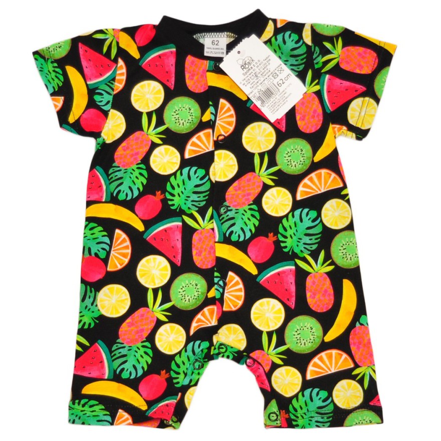 RAMPERS czarny w OWOCE wzór 690 lato