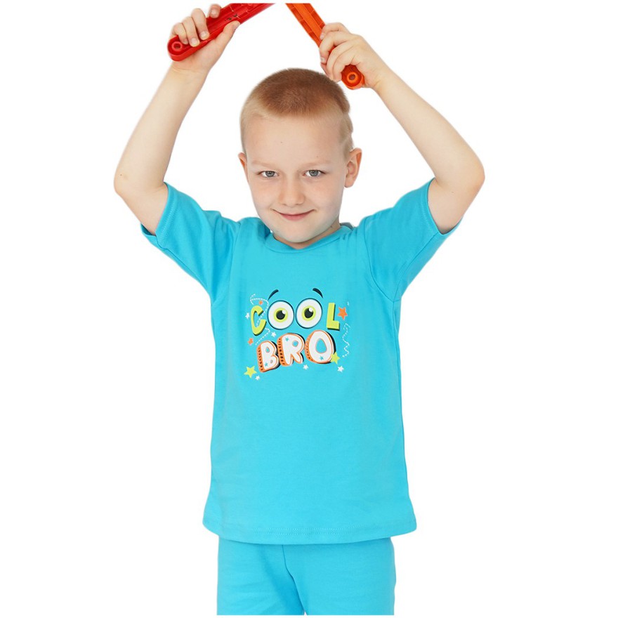 PIŻAMA letnia turkusowa COOL BRO 675 krótki rękaw