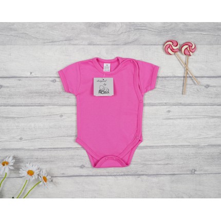 Amarantowe BODY kopertowe krótki rękaw