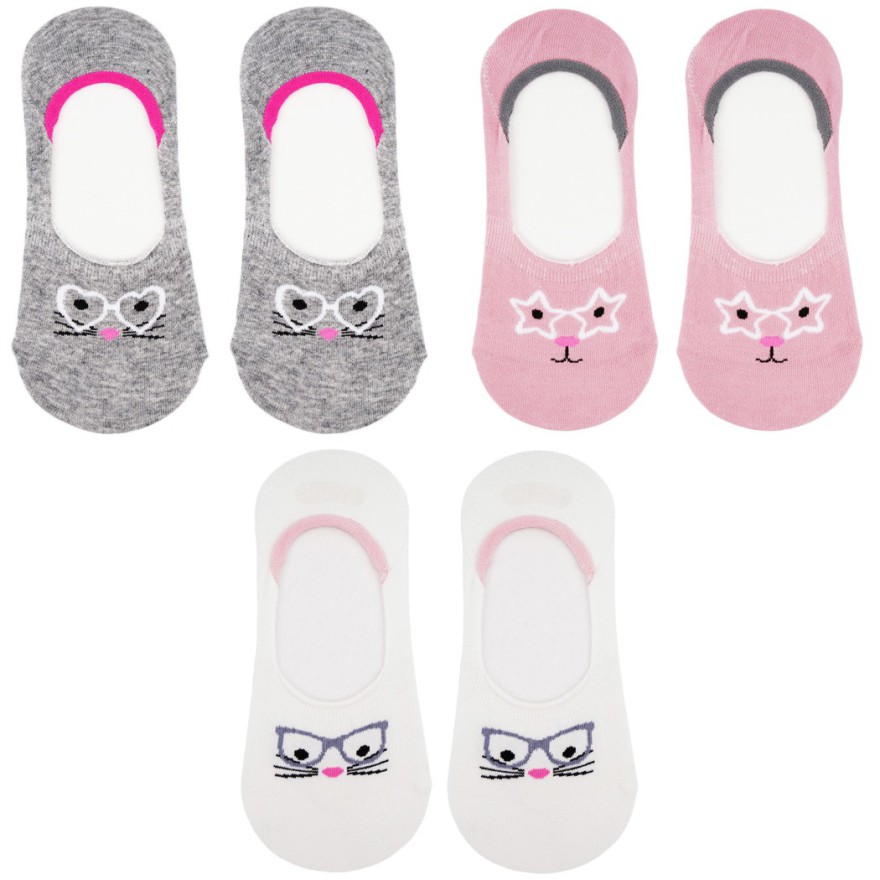 3-pak SKARPETY STOPKI SKARPETKI kotki w okularach