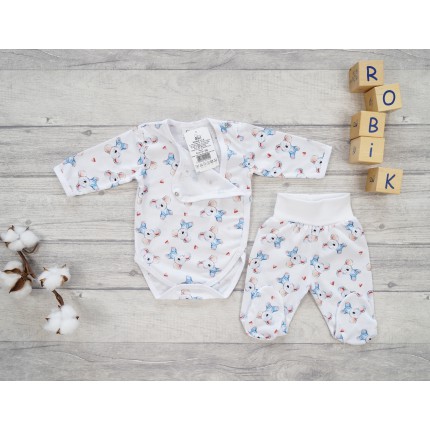 Komplet 2cz body kopertowe półśpiochy białe wz. koala WCZEŚNIAK