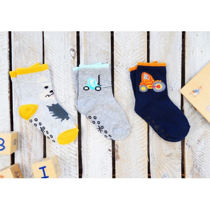 3 PAK SKARPETKI PIES skarpety chłopięce z ABS C-31