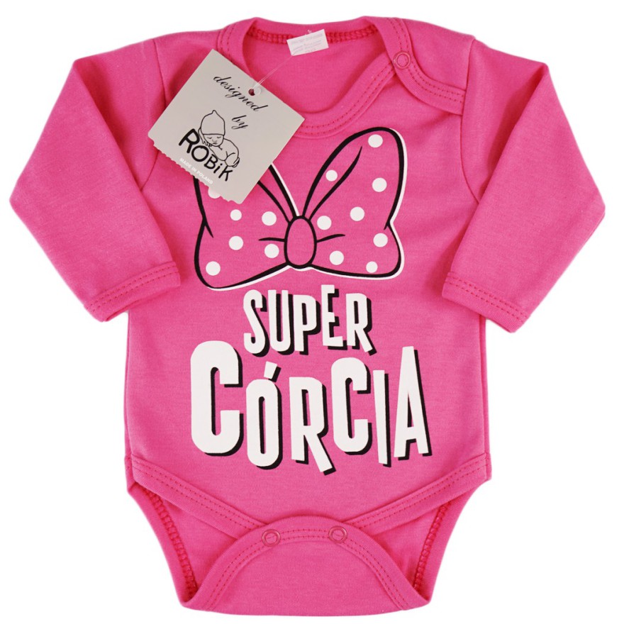 Amarantowe BODY SUPER CÓRCIA długi rękaw wzór 693