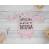 Pudrowo różowe BODY CÓRECZKA TATUSIA długi rękaw wzór 695