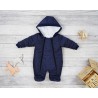 Granatowy KOMBINEZON pikowany 2 suwaki JESIEŃ-ZIMA