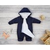 Granatowy KOMBINEZON pikowany 2 suwaki JESIEŃ-ZIMA