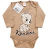 Kawowe BODY KSIĘCIUNIO miś długi rękaw wzór 708