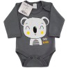 Grafitowe BODY CUTE KOALA długi rękaw wzór 703