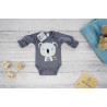 Grafitowe BODY CUTE KOALA długi rękaw wzór 703