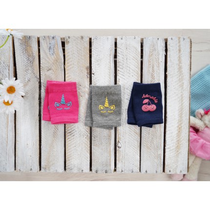 Amarantowe NAKOLANNIKI z ABS jednorożec DO RACZKOWANIA rozmiar uniwersalny