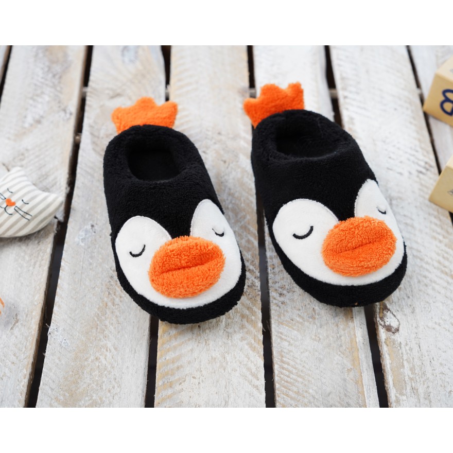 Czarne KAPCIE PINGWINY ciepłe miękkie ciapy