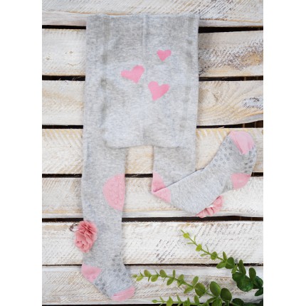 RAJSTOPY do RACZKOWANIA szare z kwiatami 3d POTRÓJNY ABS! wzór 465