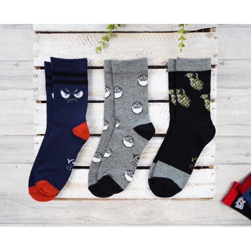3pak SKARPETKI bawełniane EMOTKI skarpety chłopięce C-34