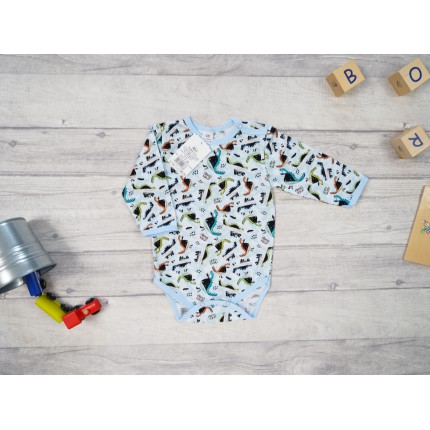 BODY dino DINOSAUR niebiesko-białe długi rękaw