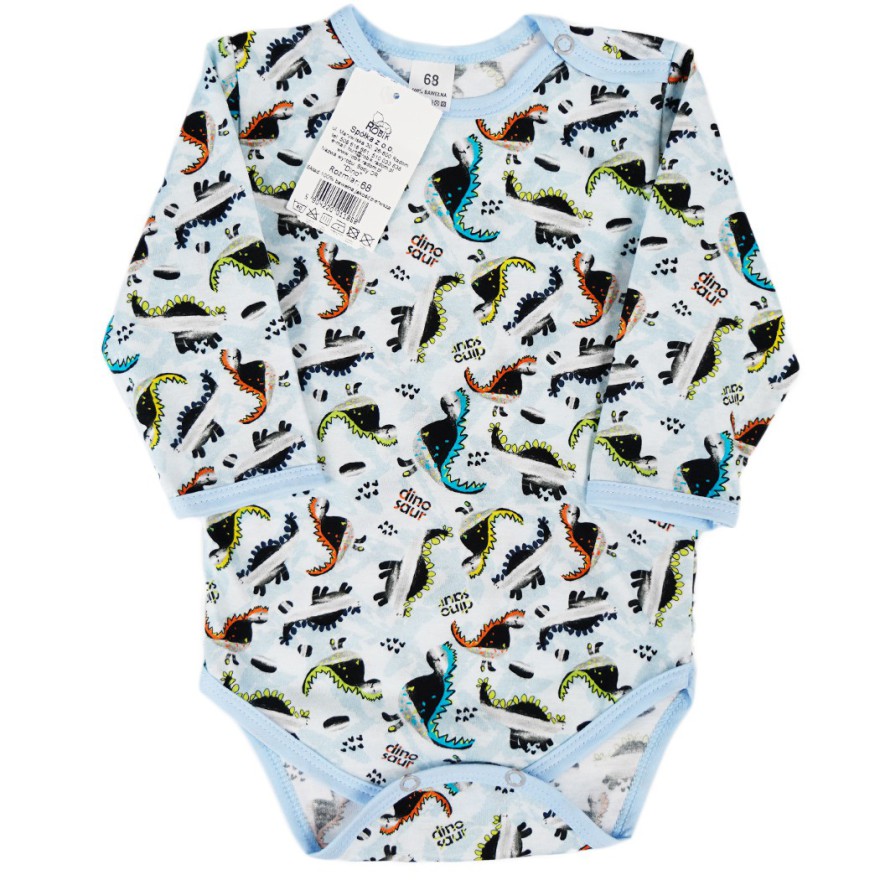 BODY dino DINOSAUR niebiesko-białe długi rękaw