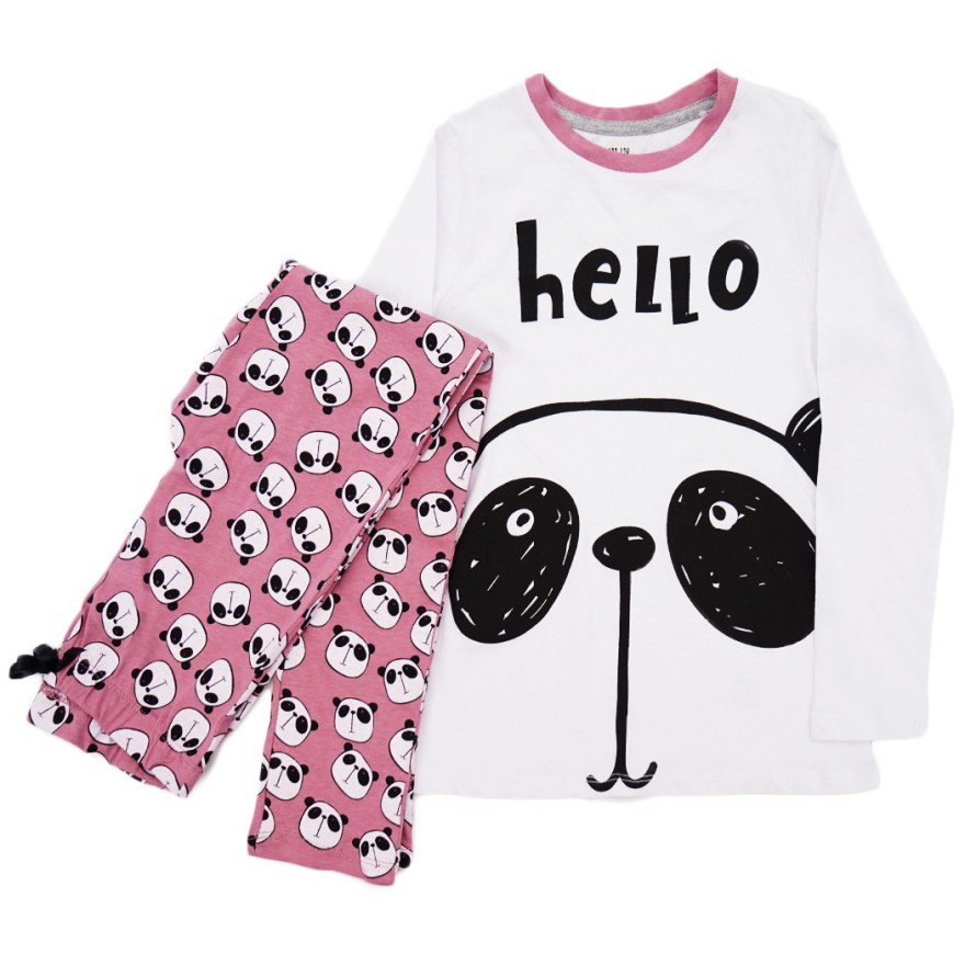 Piżama dziewczęca HELLO PANDA piżamka długi rękaw