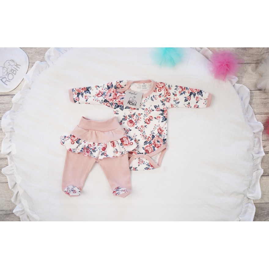 Komplet 2cz NADIA body + półśpiochy z falbanką wz. 373r