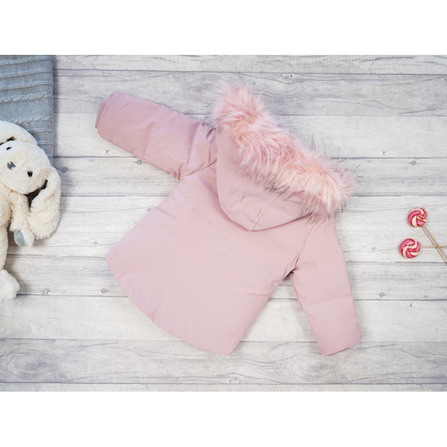 Różowa KURTKA dziewczęca na futerku ZIMA