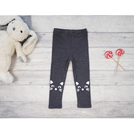 Szare LEGGINSY kotki GETRY długie