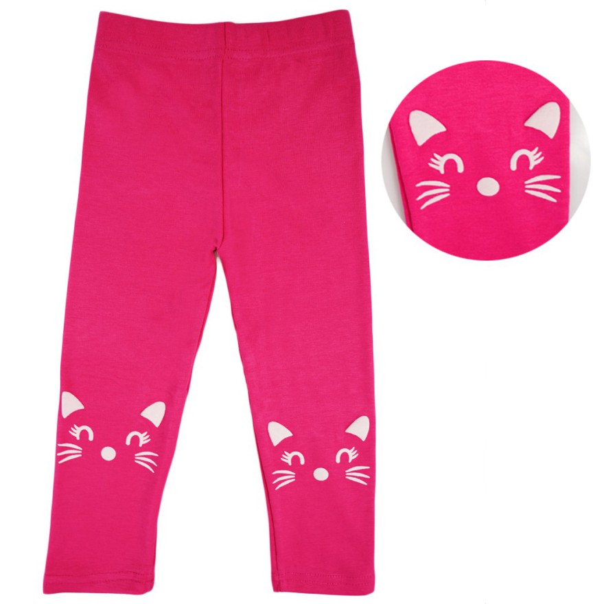 Amarantowe LEGGINSY kotki GETRY długie