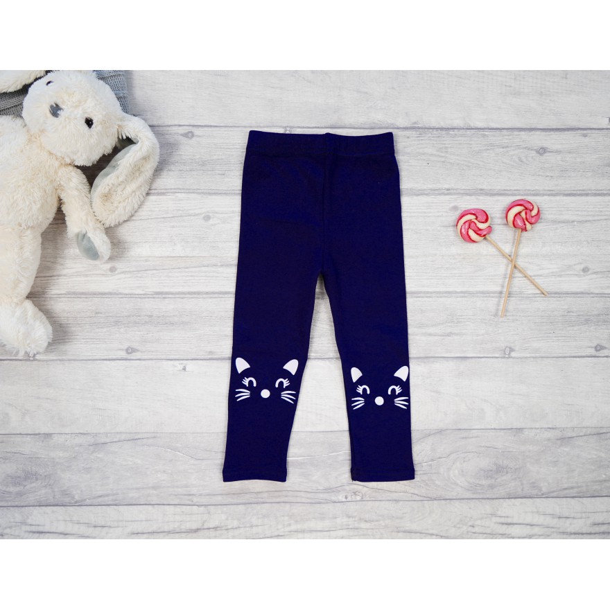 Granatowe LEGGINSY kotki GETRY długie