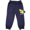 Granatowe SPODNIE ocieplane żółty REKIN chłopięce spodenki dresowe