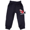 Granatowe SPODNIE ocieplane czerwony REKIN chłopięce spodenki dresowe