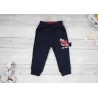 Granatowe SPODNIE ocieplane czerwony REKIN chłopięce spodenki dresowe