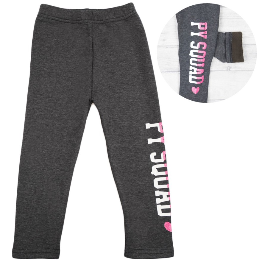 Szare LEGGINSY ocieplane na futerku GETRY PY SQUAD