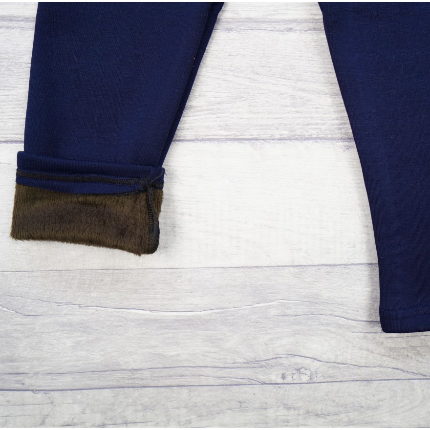 Granatowe LEGGINSY ocieplane na futerku GETRY PY SQUAD