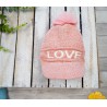 Różowa CZAPKA LOVE z daszkiem i pomponem zimowa ELA