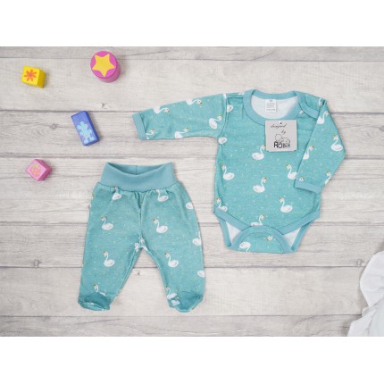 Komplet 2cz body + półśpiochy iceberg wz. łabędzie WCZEŚNIAK