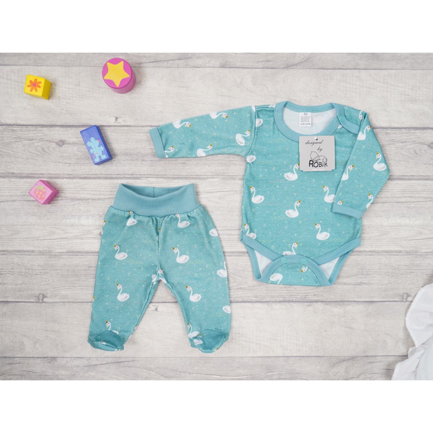 Komplet 2cz body + półśpiochy iceberg wz. łabędzie WCZEŚNIAK