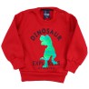 Czerwona BLUZA chłopięca dresowa DINOSAUR z cekinami