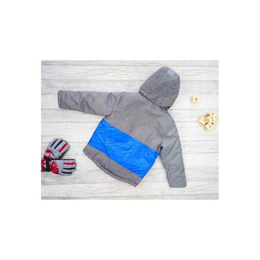 Szara KURTKA CANADA niebieski neon wodoodporna ZIMA