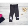 Grafitowe LEGGINSY ciepłe MIŚ w kropki