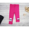 Amarantowe LEGGINSY ciepłe MIŚ w kropki