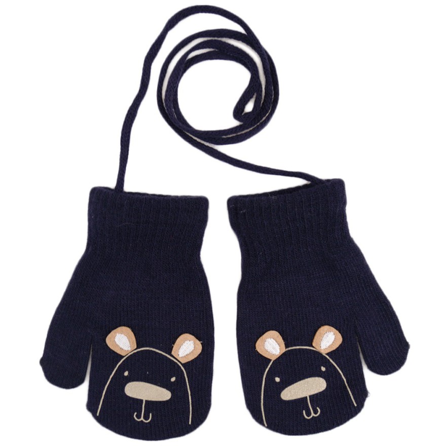 Granatowe RĘKAWICZKI dziecięce z jednym palcem MIŚ RK-1
