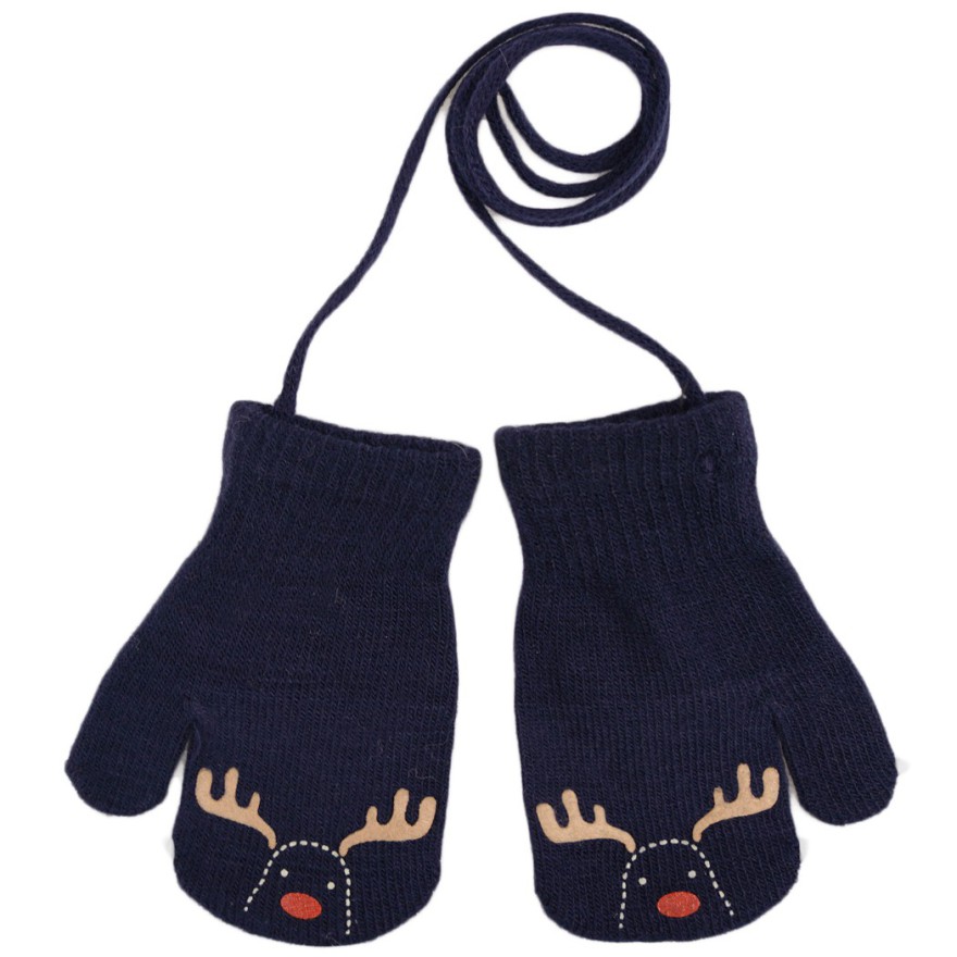 Granatowe RĘKAWICZKI dziecięce z jednym palcem RENIFER RK-2