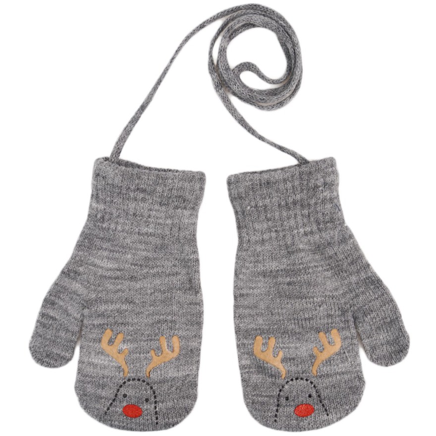 Szare RĘKAWICZKI dziecięce z jednym palcem RENIFER RK-3