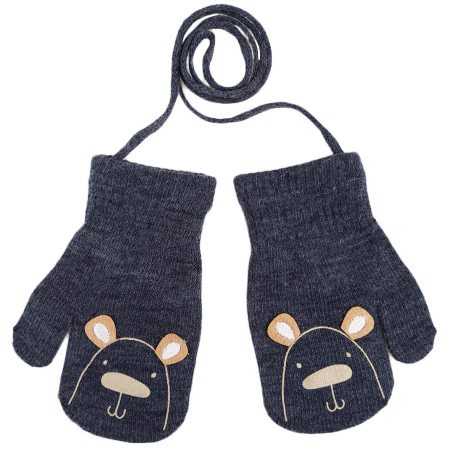 Grafitowe RĘKAWICZKI dziecięce z jednym palcem MIŚ RK-4