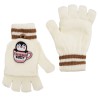 Ecru rękawiczki dziewczęce PINGWIN z kapturkiem RK-22